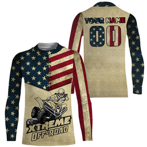 Custom ATV Motocross Jersey UPF30+ American Flag Quad Bike Shirt Adult Youth Off-road Racing NMS1349