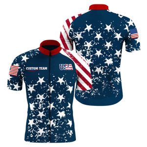 Mens American cycling jersey UPF50+ USA bike shirt Biking tops with pockets Custom BMX MTB jersey| SLC66