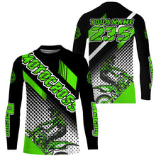 Load image into Gallery viewer, Extreme Motocross Jersey Green UPF30+ Custom Dirt Bike Shirt Men Youth MX Racing Long Sleeves PDT459