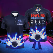 Load image into Gallery viewer, Funny Bowling Technique Men Polo Shirt, Personalized Name Bowlers Jersey NBP87