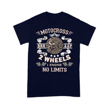 Load image into Gallery viewer, Motocross Men T-shirt - 2 Wheels 1 Engine No Limits, Cool Dirt Bike Tee, Off-road Dirt Racing Shirt for Biker| NMS192 A01