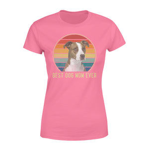 Custom photo best dog mom ever vintage personalized gift women's t-shirt