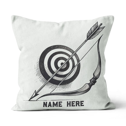 Personalized Target Bow Arrow Archery Line Drawing Pillow, Archery Gifts VHM0913