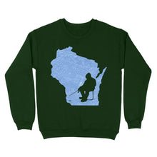 Load image into Gallery viewer, Wisconsin Ice Fishing Shirts, Winter Fishing Wisconsin State Love Fishing Sweatshirt - FSD2920 D06