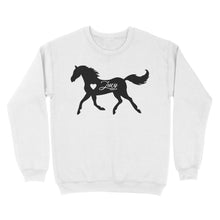 Load image into Gallery viewer, Customized name horse gifts for girls, Gift For Horse Owner, Horse Trainer Gift, Horse Lover Gift, Cowgirl, Riding Tee D06 NQS2682 - Standard Crew Neck Sweatshirt