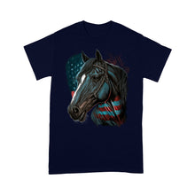 Load image into Gallery viewer, Quarter Horse American Flag T Shirts, Patriotic Horse Lovers Gifts IPHW3873