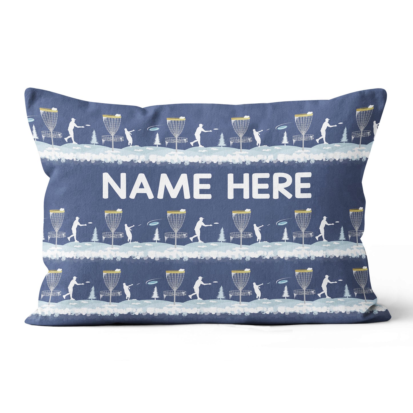 Disc Golf Winter Blue Custom Throw Pillow Personalized Disc Golf Gifts LDT1196