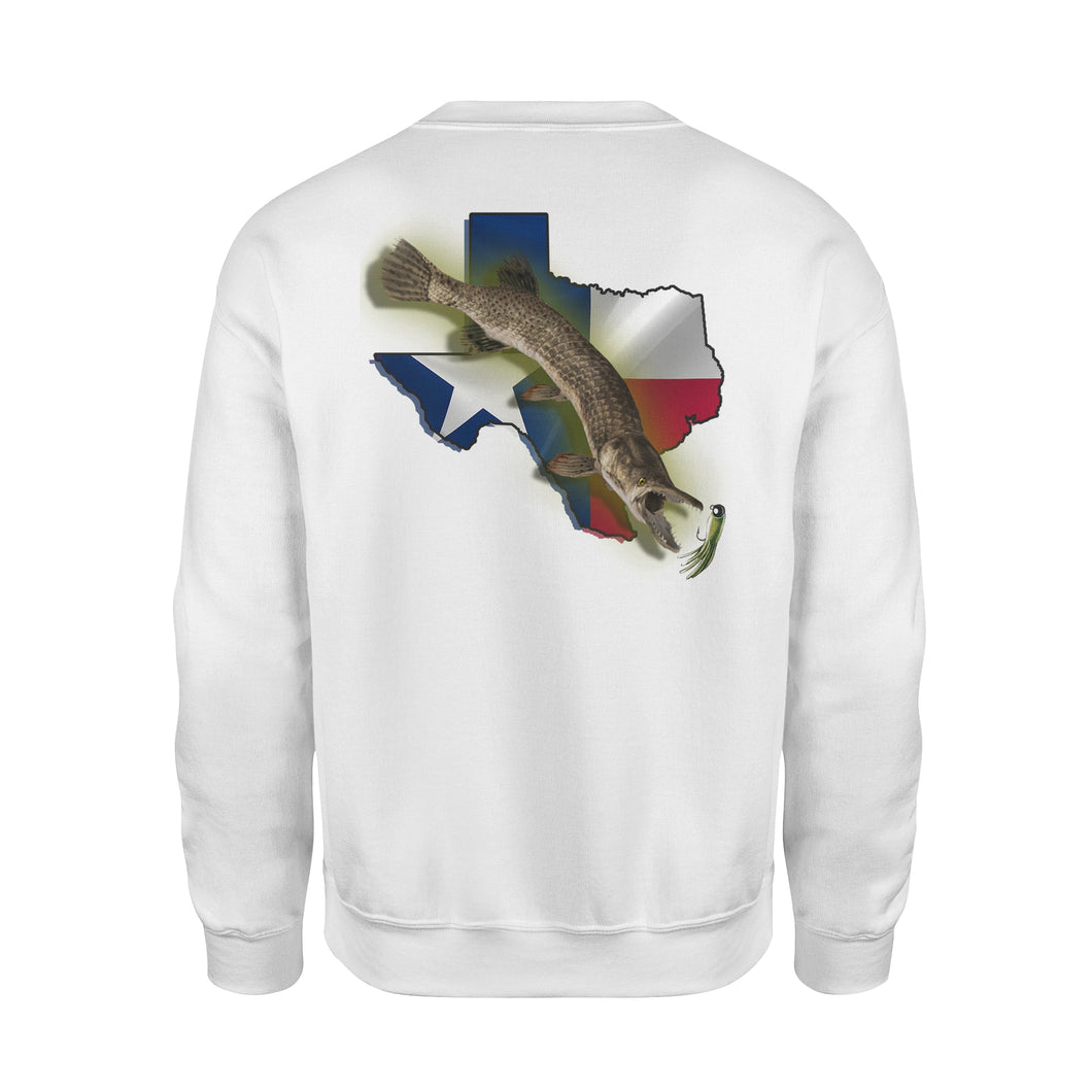Alligator gar season Texas alligator gar fishing- Standard Fleece Sweatshirt