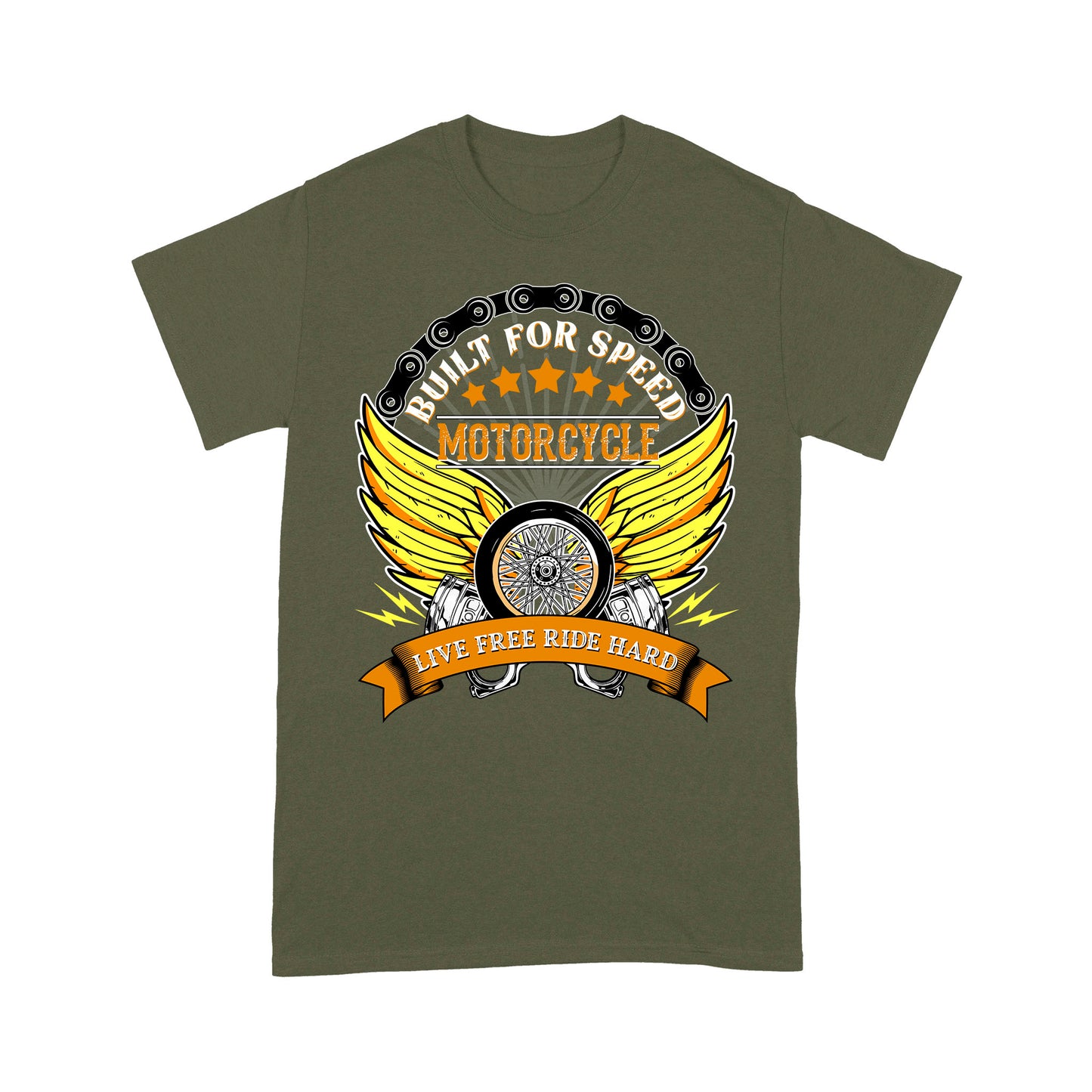 Motorcycle Men T-shirt - Live Free Ride Hard Cool Biker Shirt, Motocross Off-road Racing Tee Shirt| NMS151 A01