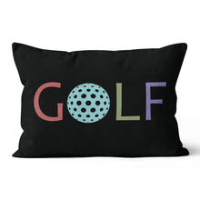 Load image into Gallery viewer, Multicolor Golf Word Black Throw Pillow Cool Golf Gifts For Golfer LDT1210