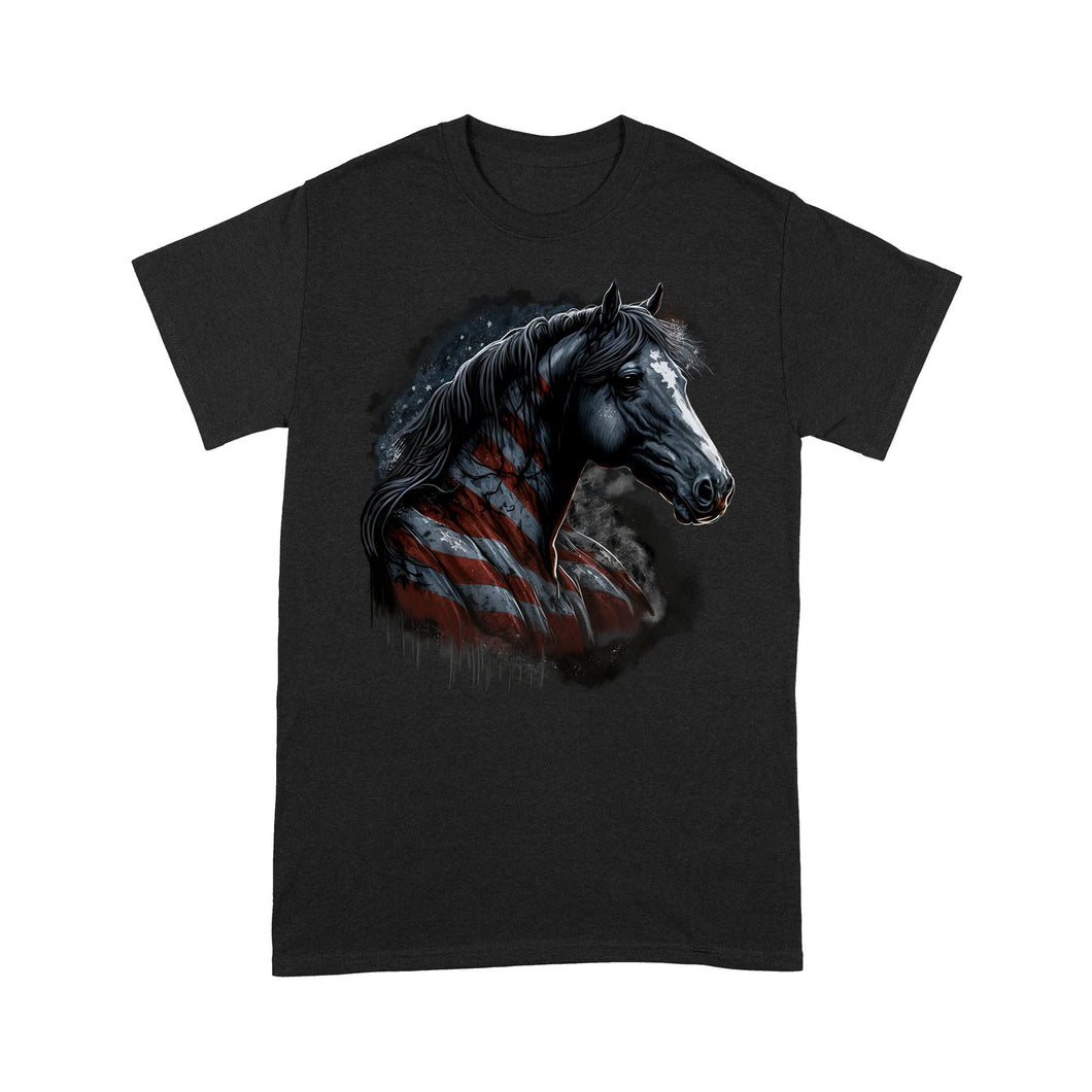 Love Horse American Flag T Shirts, Patriotic Horse Lovers Apparel IPHW3874