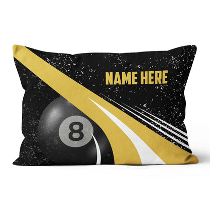 Personalized Grunge Yellow Black Billiard Pillows, Best 8 Ball Pillows TDM0910