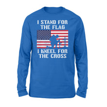 Load image into Gallery viewer, I Stand for The Flag I Kneel for The Cross  Shirt Patriotic Military NQS161