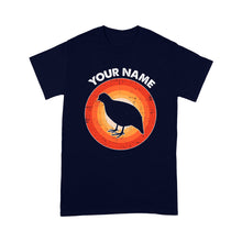 Load image into Gallery viewer, Quail Retro Vintage Sunset Custom Name Shirt, Quail Hunting Shirt, Gift for Quail Lover, Bird Lover Standard T-shirt FSD2350D08