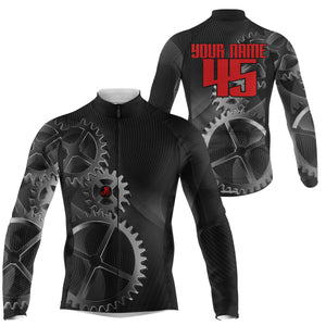 Custom Cycling Jersey Sprocket Mountain Bike Cycle Racing Bicycling Shirt Road Biking - Black| NMS836