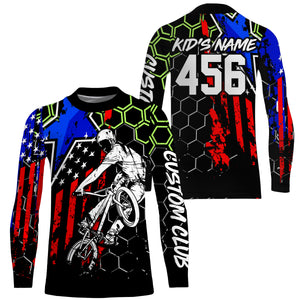 American Adult kid BMX jersey UPF30+ Custom riding jersey Team USA cycling gear Extreme bike shirts| SLC79