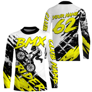 Yellow BMX jersey UPF30+ Off-road bike shirt Cycling gear Adult youth BMX bicycle motocross clothes| SLC85