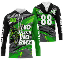 Load image into Gallery viewer, Green BMX racing jersey UPF30+ adult kid BMX shirt Lightweight cycling bicycle motocross gear| SLC111