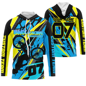 Blue BMX race gear Lightweight UPF30+ sun shirts Custom Kid Youth Adult Cycling BMX racewear| SLC110