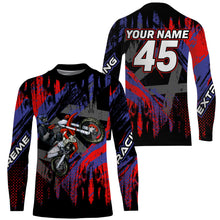 Load image into Gallery viewer, Personalized red MX jersey UPF30+ kid men women racing off-road dirt bike extreme motorcycle PDT56