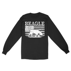 Beagle Dog American Flag Shirt, Mens Beagle Gift, Dog Lover, Hunting Dog Standard Long Sleeve FSD2345D01