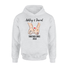 Load image into Gallery viewer, Personalized cute couple shirts, valentine shirts, gift for him, for her NQS1279- Standard Hoodie