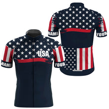 Load image into Gallery viewer, American mens womens cycling jersey with 3 pockets UPF50+ USA bike shirts full zip bicycle clothes| SLC216