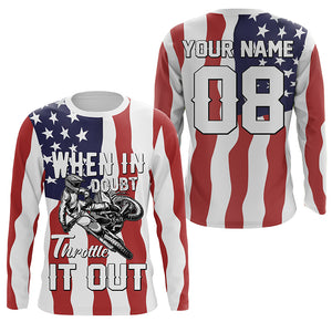 American Motocross Jersey Personalized UPF30+ When in Doubt Throttle It out Dirt Bike MX Racing NMS1169