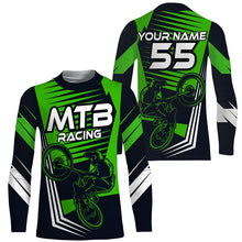 Load image into Gallery viewer, Mountain bike shirt kids UPF30+ MTB jersey for boys girls Green downhill shirt mens cycling gear| SLC247