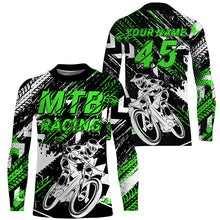 Load image into Gallery viewer, MTB riding jersey adult kids UPF30+ green mountain bike downhill cycling shirt for boys girls| SLC245