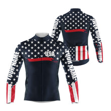 Load image into Gallery viewer, American mens womens cycling jersey with 3 pockets UPF50+ USA bike shirts full zip bicycle clothes| SLC216