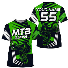 Load image into Gallery viewer, Mountain bike shirt kids UPF30+ MTB jersey for boys girls Green downhill shirt mens cycling gear| SLC247