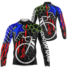 Load image into Gallery viewer, American Mens cycling jersey UPF50+ Custom name USA bike shirts with 3-rear pockets &amp; full zip| SLC209