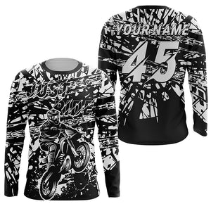 Personalized adult&kid dirt bike jersey UPF30+ black Motocross off-road Just Ride motorcycle shirt PDT323