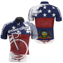 Load image into Gallery viewer, Pennsylvania men women cycling jersey UPF50+ USA bike shirts with 3 pockets bicycle clothes| SLC205