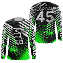 Load image into Gallery viewer, Mountain bike jersey UPF30+ Green MTB shirt kids adult custom downhill cycling gear boys girls| SLC248