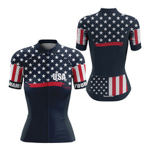 Load image into Gallery viewer, American mens womens cycling jersey with 3 pockets UPF50+ USA bike shirts full zip bicycle clothes| SLC216