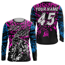 Load image into Gallery viewer, Personalized adult&amp;kid dirt bike jersey UPF30+ pink Motocross off-road just ride motorcycle shirt PDT325