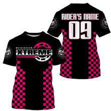 Load image into Gallery viewer, Personalized pink MX racing jersey kid women men Motocross UPF30+ biker off-road motorcycle shirt PDT318