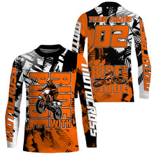 Load image into Gallery viewer, Ride With Pride Personalized Motocross Jersey UPF30+ Orange Kid Adult MX Racing Off-road Dirt Bike NMS1192