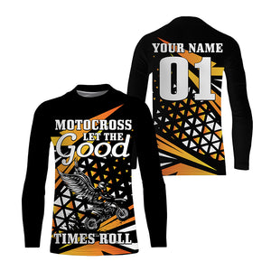 Personalized Motocross Jersey UPF30+ Let The Good Times Roll, Dirt Bike MX Racing Shirt NMS1167