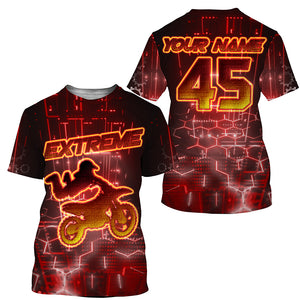 Red MX jersey custom dirt bike kid men women UPF30+ extreme Motocross racing shirt motorcycle PDT312