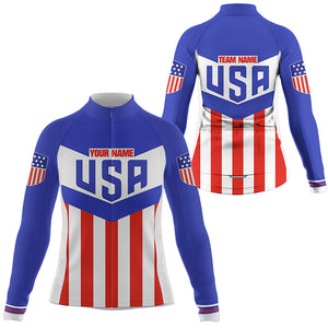 American cycling jersey mens womens USA biking tops for road MTB BMX dirt UPF50+ bicycle clothes| SLC217
