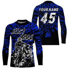 Load image into Gallery viewer, Personalized adult&amp;kid dirt bike jersey UPF30+ blue Motocross off-road Just Ride motorcycle shirt PDT324