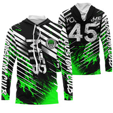 Load image into Gallery viewer, Mountain bike jersey UPF30+ Green MTB shirt kids adult custom downhill cycling gear boys girls| SLC248