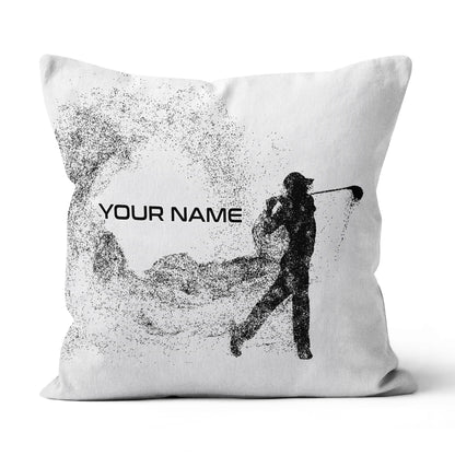 Silhouette Golf Player Custom Throw Pillow Personalized Golfing Gifts LDT1125