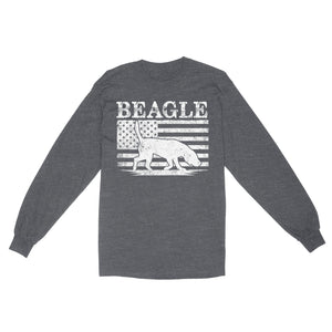 Beagle Dog American Flag Shirt, Mens Beagle Gift, Dog Lover, Hunting Dog Standard Long Sleeve FSD2345D01