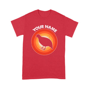 Quail Retro Vintage Sunset Custom Name Shirt, Quail Hunting Shirt, Gift for Quail Lover, Bird Lover Standard T-shirt FSD2350D08