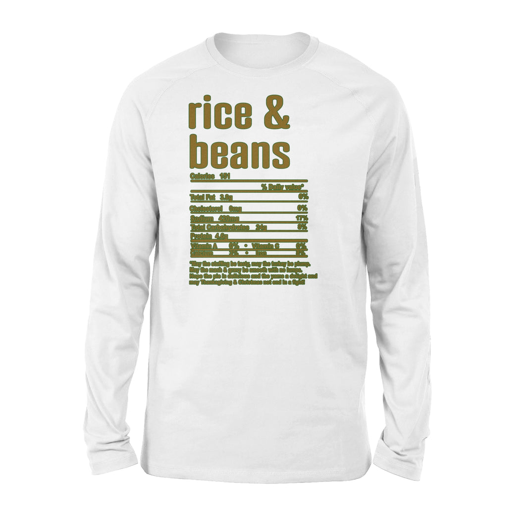 Rice & Beans nutritional facts happy thanksgiving funny shirts - Standard Long Sleeve