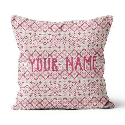 Geometric Pink Paisley Custom Throw Pillow Personalized Golfing Gifts LDT1130